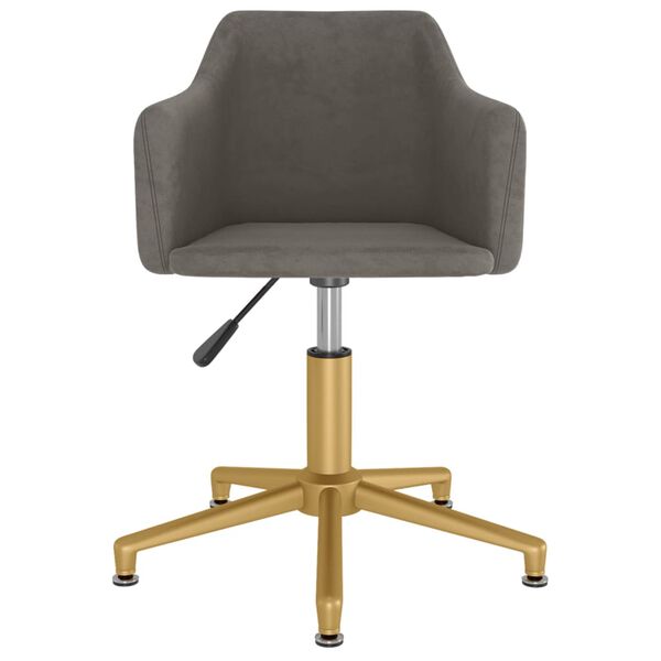 vidaXL Chaises pivotantes &agrave; manger lot de 2 Gris fonc&eacute; Velours