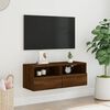 vidaXL Meuble TV mural ch&ecirc;ne marron 80x30x30 cm bois d'ing&eacute;nierie