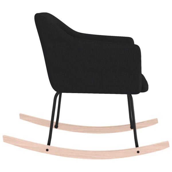 vidaXL Chaise &agrave; bascule Noir Tissu
