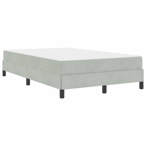 vidaXL Lit &agrave; ressorts avec matelas Gris clair 120 x 200 cm tissu