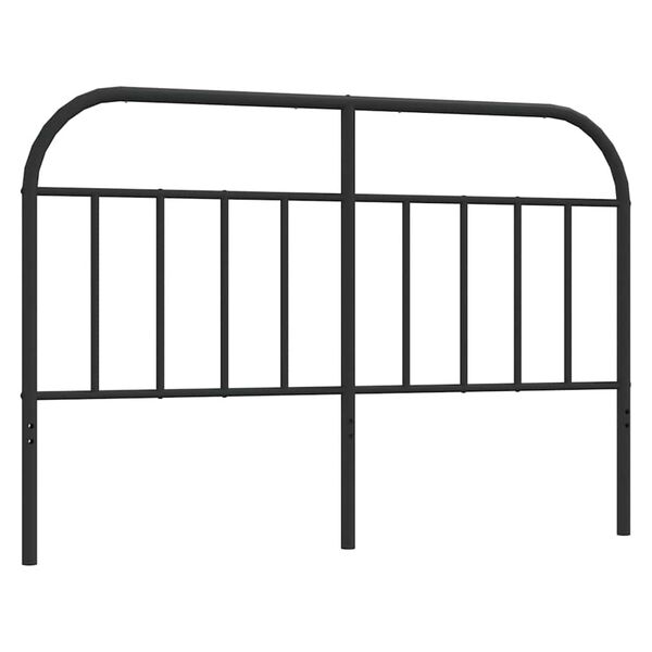 vidaXL T&ecirc;te de lit de remplacement m&eacute;tal noir 135 cm