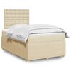 vidaXL Sommier &agrave; lattes de lit avec matelas cr&egrave;me 120x190 cm tissu