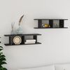 vidaXL &Eacute;tag&egrave;res murales 2 pcs Gris brillant 75x18x20cm bois ing&eacute;nierie