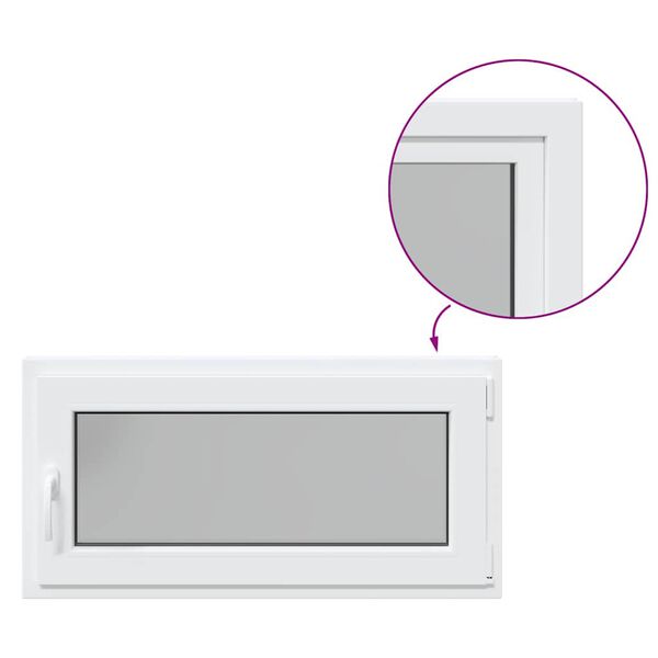 vidaXL Fen&ecirc;tre de sous-sol&laquo;&nbsp;RISOR&nbsp;&raquo; 100&nbsp;x&nbsp;50&nbsp;cm oscillo-battante DIN droite blanche