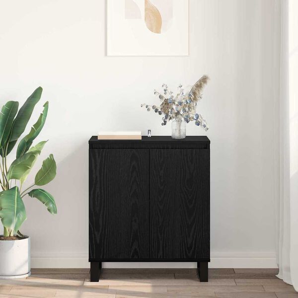 vidaXL Buffet Ch&ecirc;ne noir 60 x 35 x 70 cm Bois d'ing&eacute;nierie