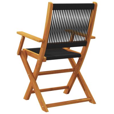 vidaXL Chaises de jardin lot de 2 noir bois d'acacia et polypropylène