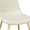 vidaXL Chaises &agrave; manger lot de 2 cr&egrave;me velours