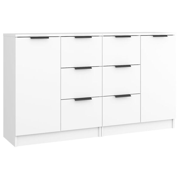vidaXL Buffets 2 pcs blanc 60x30x70 cm Bois d'ing&eacute;nierie