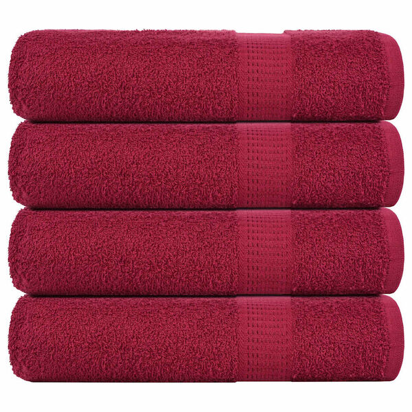 vidaXL Essuie-mains FROGN 4 pcs bordeaux 50x100 cm 360 g/m&sup2;