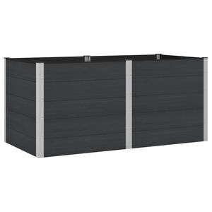 vidaXL Jardini&egrave;re sur&eacute;lev&eacute;e Noir 200 x 100 x 91 cm WPC et Aluminium