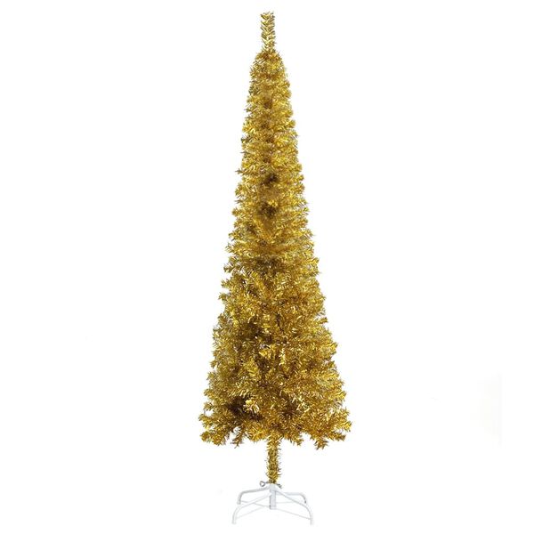 vidaXL Sapin de No&euml;l &eacute;troit Dor&eacute; 120 cm