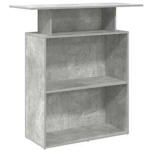 vidaXL Bureau de r&eacute;ception gris b&eacute;ton 100x40x104 bois d'ing&eacute;nierie