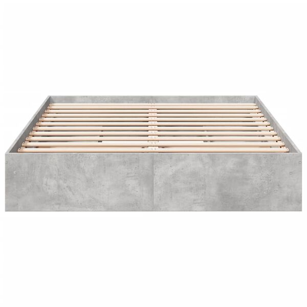 vidaXL Cadre de lit avec tiroirs sans matelas gris b&eacute;ton 160x200 cm