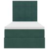 vidaXL Lit avec rangement et LED Vert fonc&eacute; 90 x 190 cm Velours