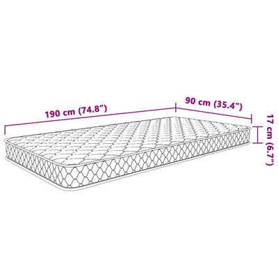 vidaXL Matelas en mousse à mémoire de forme blanc 90x190x17 cm