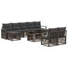 vidaXL Ensemble de canap&eacute; de jardin 10 pc Gris et Gris fonc&eacute; polyrotin