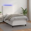 vidaXL Sommier &agrave; lattes de lit avec matelas et LED Blanc 90x200 cm