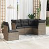 vidaXL Salon de jardin 5 pcs avec coussins gris r&eacute;sine tress&eacute;e