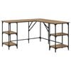 vidaXL Bureau Ch&ecirc;ne artisanal 139 x 139 x 75 cm Bois d'ing&eacute;nierie