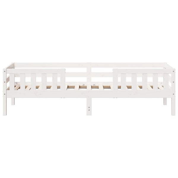 vidaXL Cadre de lit sans matelas blanc 75x190 cm bois de pin massif