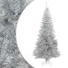 vidaXL Sapin de No&euml;l artificiel avec support argent&eacute; 210 cm PET