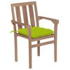 vidaXL Chaises de jardin empilables avec coussins lot de 4 Teck solide