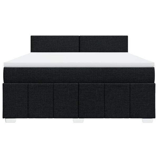 vidaXL Sommier &agrave; lattes de lit avec matelas Noir 180x200 cm Tissu