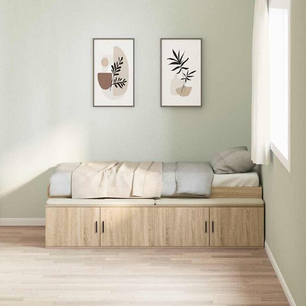vidaXL Cadre de lit Chêne Sonoma 100 x 200 cm Bois d'ingénierie