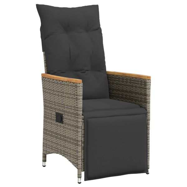 vidaXL Ensemble de bistro de jardin 5 pcs coussins gris poly rotin