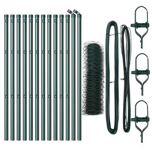 vidaXL Fixation au sol hexagonale 25 x 0,5 m Acier recouvert de PVC