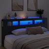 vidaXL T&ecirc;te de lit &agrave; LED noir 220x18,5x103,5 cm bois d'ing&eacute;nierie