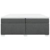 vidaXL Sommier &agrave; lattes de lit avec matelas Gris fonc&eacute; 200x200cm Tissu