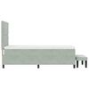 vidaXL Lit &agrave; ressorts avec matelas Gris clair 90 x 190 cm Velours