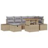vidaXL Ensemble de canap&eacute; de jardin 7 pc Beige polyrotin