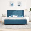 vidaXL Lit &agrave; ressorts avec t&ecirc;te de lit Bleu fonc&eacute; 180 x 200 cm Velours