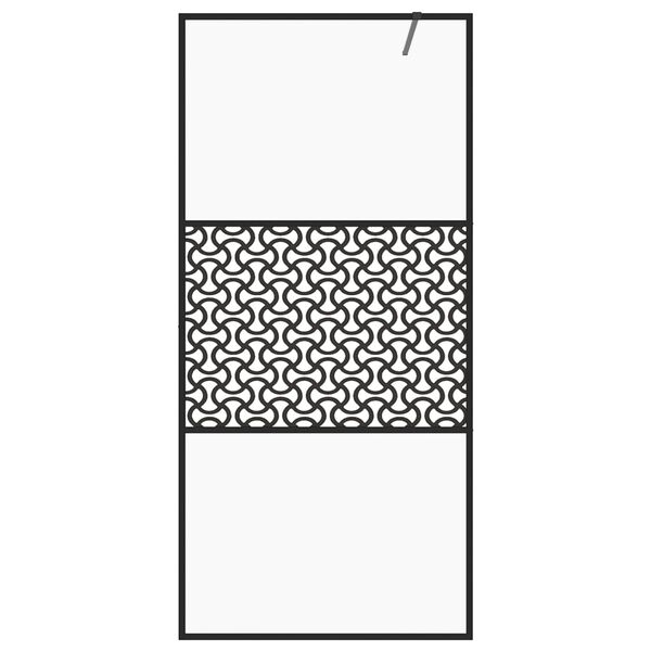 vidaXL Paroi de douche avec verre ESG transparent 115x195 cm Noir