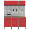 vidaXL Ensemble de placards de travail avec tiroir 8 pcs Rouge