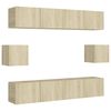 vidaXL Ensemble de meubles TV 6 pcs Ch&ecirc;ne sonoma Bois d'ing&eacute;nierie