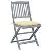 vidaXL Chaises pliables d'ext&eacute;rieur lot de 4 et coussins Bois d'acacia