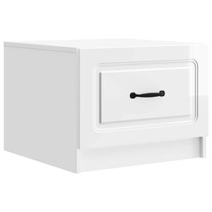 vidaXL Table basse Blanc brillant 49 x 50 x 37 cm Bois d'ing&eacute;nierie