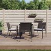 vidaXL Ensemble &agrave; manger de jardin 5 pcs coussins r&eacute;sine tress&eacute;e acier