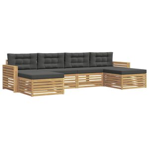 vidaXL Ensemble de canap&eacute;s d'ext&eacute;rieur 6 pc Blanc et anthracite