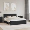 vidaXL Cadre de lit avec t&ecirc;te de lit Noir 160 x 200 cm Pin massif