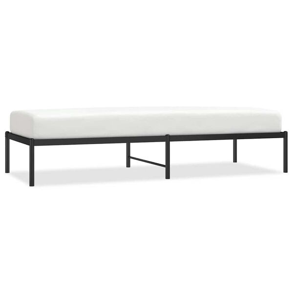 vidaXL Cadre de lit m&eacute;tal sans matelas noir 75x190 cm