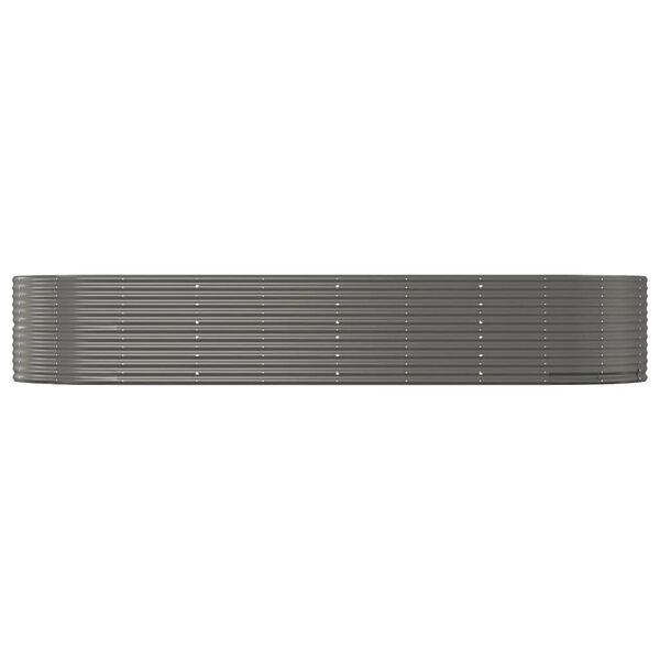 vidaXL Lit sur&eacute;lev&eacute; de jardin Gris 367x140x68cm Acier galvanis&eacute;