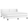 vidaXL Sommier &agrave; lattes de lit avec matelas Blanc 160x200cm Similicuir