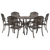 vidaXL Ensemble de salle &agrave; manger pour jardin 7 pcs Bronze Aluminium