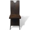 vidaXL Chaises &agrave; manger lot de 2 marron tissu