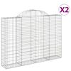 vidaXL Paniers &agrave; gabions arqu&eacute;s 2 pcs 200x30x140/160 cm Fer galvanis&eacute;