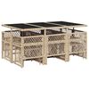 vidaXL Ensemble &agrave; manger de jardin et coussins 11 pcs beige poly rotin